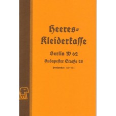 Preisliste der Heereskleiderkasse 1939