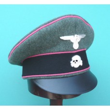 Waffen-SS Panzer Em & NCO Old Style Field Service Cap (leather peak)