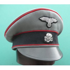 Waffen-SS Artillery Officers Crusher Cap (Leather Peak)