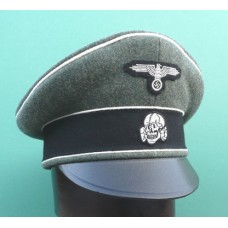 Waffen-SS Em & NCO Old Style Field Service Cap (Leather peak)